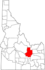 Map of Idaho highlighting Butte County