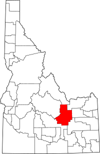 Map of Idaho highlighting Butte County