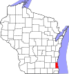 State map highlighting Milwaukee County