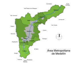 Mapa Área Metropolitana del Valle de Aburrá