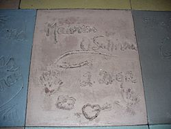 Maureen O'Sullivan (handprints in cement)
