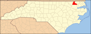 North Carolina Map Highlighting Hertford County