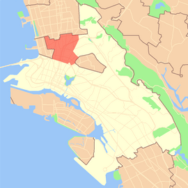 North Oakland locator map