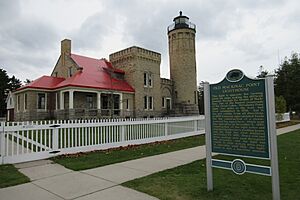 Old Mackinac Point Light historic marker