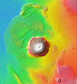 Olympus Mons aureole MOLA zoom 64