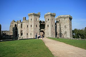 Raglan Castle's main entrance