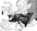 Ripley map of cephalic index in Europe