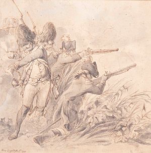 Russian (or English) forces near Bergen, by Dirk Langendijk (1748 - 1805)
