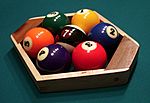 Seven-ball hex rack with black 7 ball
