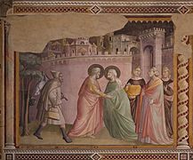 Taddeo Gaddi, Visitation, c1330, Baroncelli chapel, Santa Croce, Florence