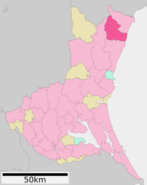 Location of Takahagi in Ibaraki Prefecture