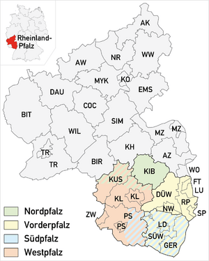 Teilbereiche der Pfalz