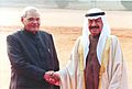 The visiting Prime Minister of the Kingdom of Bahrain Mr. Shaikh Khalifa bin Salman Al Khalifa being received by the Prime Minister Shri Atal Bihari Vajpayee ata Ceremonial Reception in New Delhi on January 13, 2004