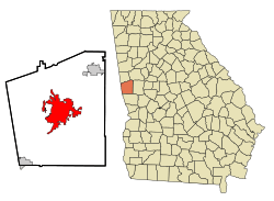 Location in Troup County and the state of Georgia