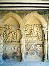 Reliefs of the Anastasis (Resurrection of Jesus)  (left) and the Sepulchre of Jesus (Lamentation of Christ) (right)