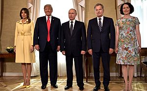 Vladimir Putin, Donald Trump & Sauli Niinistö in Helsinki, 16 July 2018
