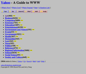 Yahoo screenshot 1994