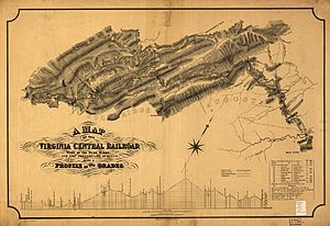1860 Map of the Virginia Central Railroad