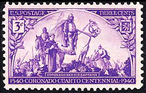 3c Coronado Expedition 400th anniversary single, 1940 issue