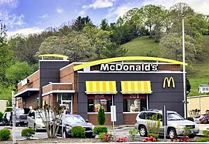 A modern McDonald's restaurant in Franklin, North Carolina
