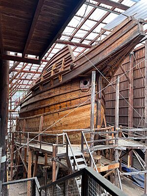 A reconstruction of the San Juan, a traditional Basque Whaling Boat