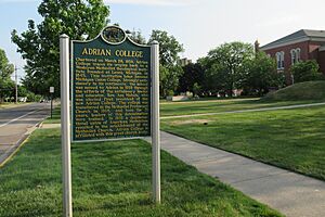 Adrian College historic marker