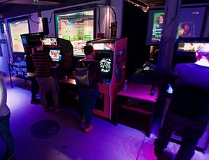 Arcade games at ZBase in Tampere