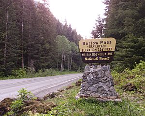 Barlow Pass trailhead sign Mountain Loop Highway 2014