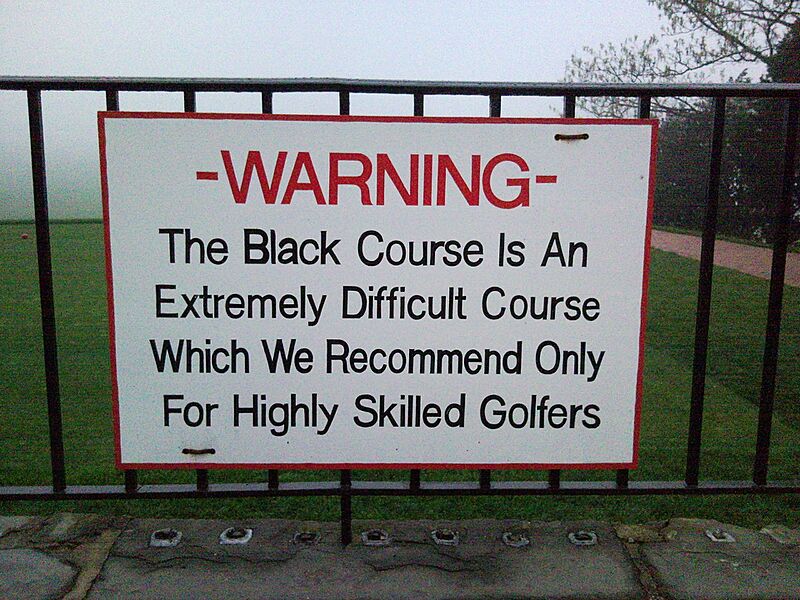 Bethpage Black Course warning sign