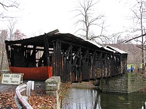 Burned Gudgeonville Covered Bridge