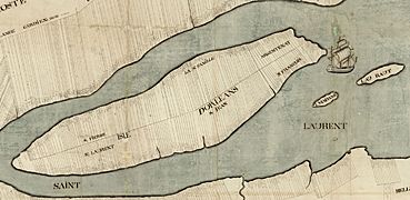 Carte du gouvernement de Québec levée en l'année 1709 - Isle d Orleans