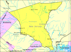 Census Bureau map of Washington Township, Burlington County, New Jersey