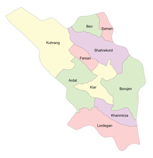 Counties of Chaharmahal and Bakhtiari Province