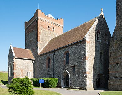 Church of St Mary-in-Castro, Dover Castle from the north-west