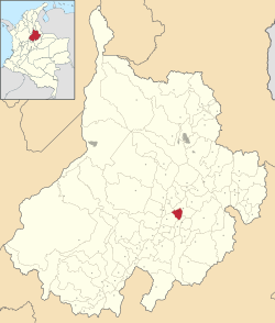 Location of the municipality and town of Pinchote in the Santander  Department of Colombia.