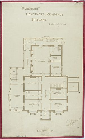 Fernberg, Governor's Residence, Brisbane, Basement Plan, c 1884