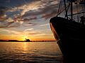 Fishingboat at the Dock in Bunschoten during Sunset - panoramio