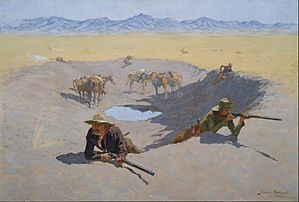 Frederic Remington - Fight for the Waterhole - Google Art Project
