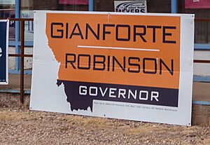 Gianforte-Robinson for Governor campaign sign in Havre, Montana August 2016