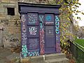 Indyref aye painted police box at flodden wall