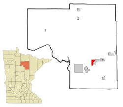 Location of the city of Colerainewithin Itasca County, Minnesota