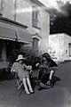 Jean Rhys (left, in hat) with Mollie Stoner, Velthams, 1970s B