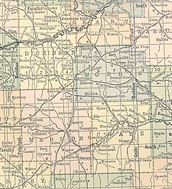 Kansas Map 1914 Chase Dickinson Marion Morris