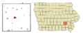 Keokuk County Iowa Incorporated and Unincorporated areas Sigourney Highlighted