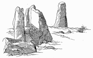 Loanhead of Daviot stone circle recumbent setting, Coles 1902