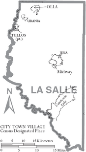 Map of La Salle Parish Louisiana With Municipal Labels