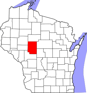 Map of Wisconsin highlighting Clark County