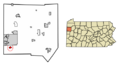 Mercer County Pennsylvania Incorporated and Unincorporated areas West Middlesex Highlighted