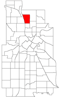 Location of Marshall Terrace within the U.S. city of Minneapolis