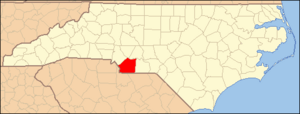 North Carolina Map Highlighting Union County